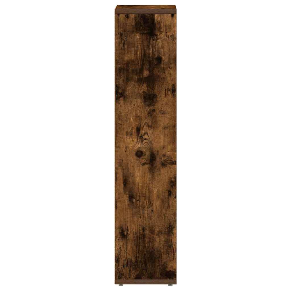 vidaXL Badezimmerschrank mit Rollenhalter Eiche geräuchert 20,5x20x90 cm