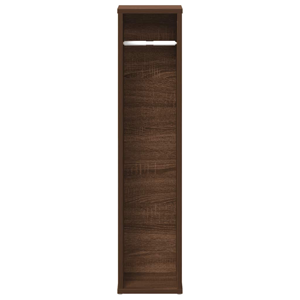 vidaXL Badezimmerschrank mit Rollenhalter Braune Eiche 20,5x20x90 cm