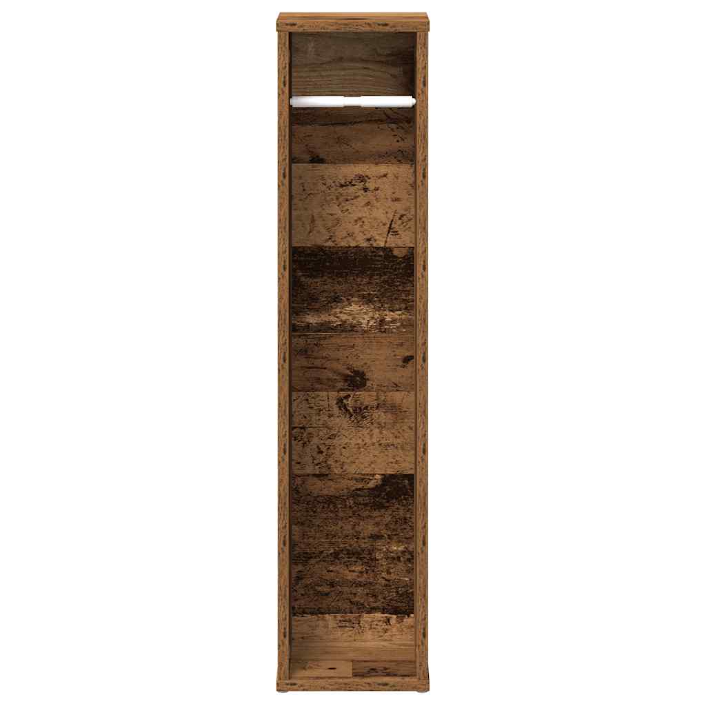vidaXL Badezimmerschrank mit Rollenhalter Altholz 20,5x20x90 cm
