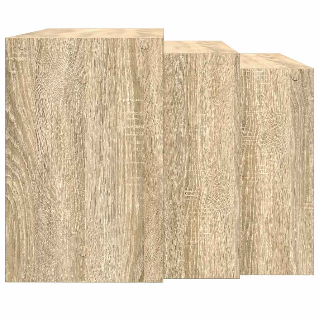 vidaXL Satztische 3 Stk. Sonoma-Eiche Holzwerkstoff