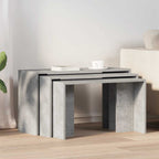 vidaXL Satztische 3 Stk. Betongrau Holzwerkstoff