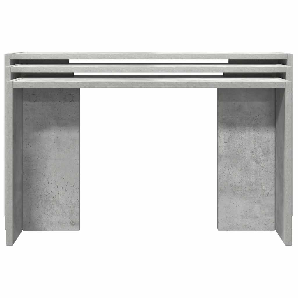 vidaXL Satztische 3 Stk. Betongrau Holzwerkstoff