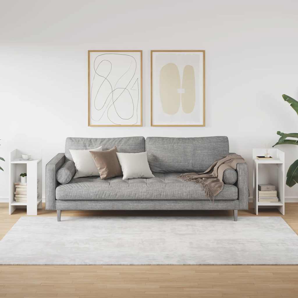 vidaXL Beistelltische 2 Stk. mit Ablage Weiß 25,5x27x60 cm