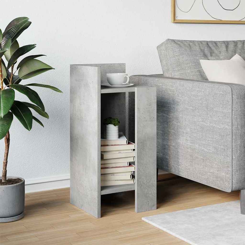 vidaXL Beistelltisch mit Ablage Betongrau 25,5x27x60 cm