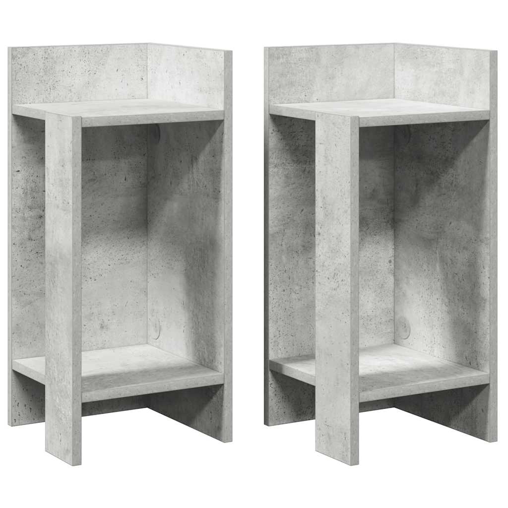 vidaXL Beistelltische 2 Stk. mit Ablage Betongrau 25,5x27x60 cm