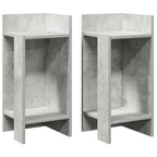 vidaXL Beistelltische 2 Stk. mit Ablage Betongrau 25,5x27x60 cm