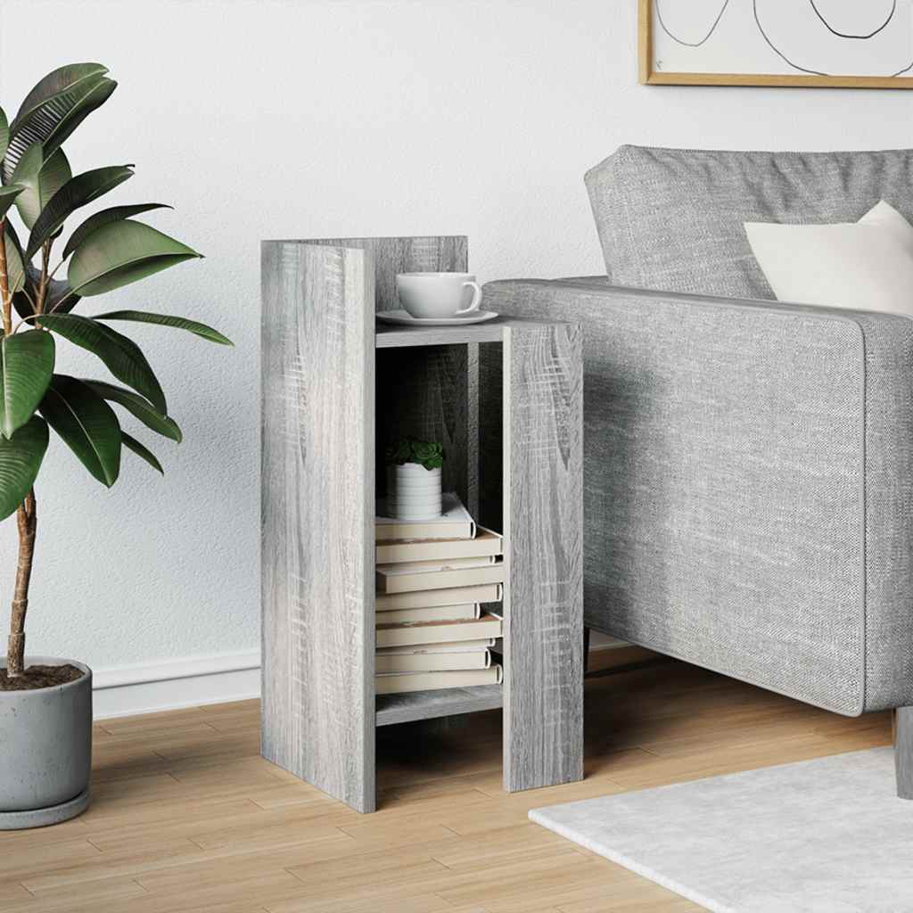 vidaXL Beistelltisch mit Ablage Grau Sonoma 25,5x27x60 cm