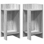vidaXL Beistelltische 2 Stk. mit Ablage Grau Sonoma 25,5x27x60 cm