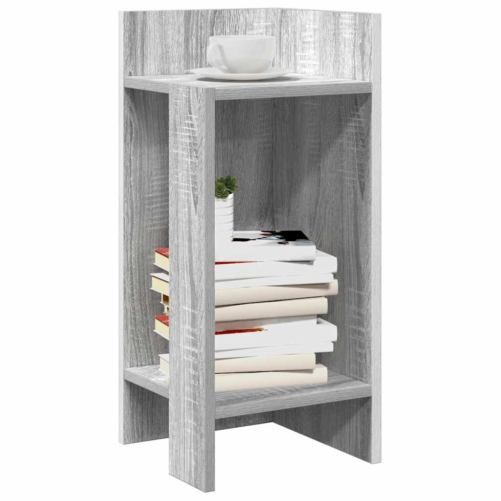 vidaXL Beistelltische 2 Stk. mit Ablage Grau Sonoma 25,5x27x60 cm