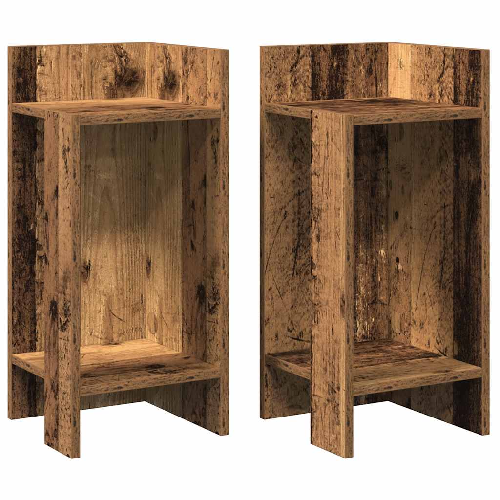vidaXL Beistelltische 2 Stk. mit Ablage Altholz-Optik 25,5x27x60 cm