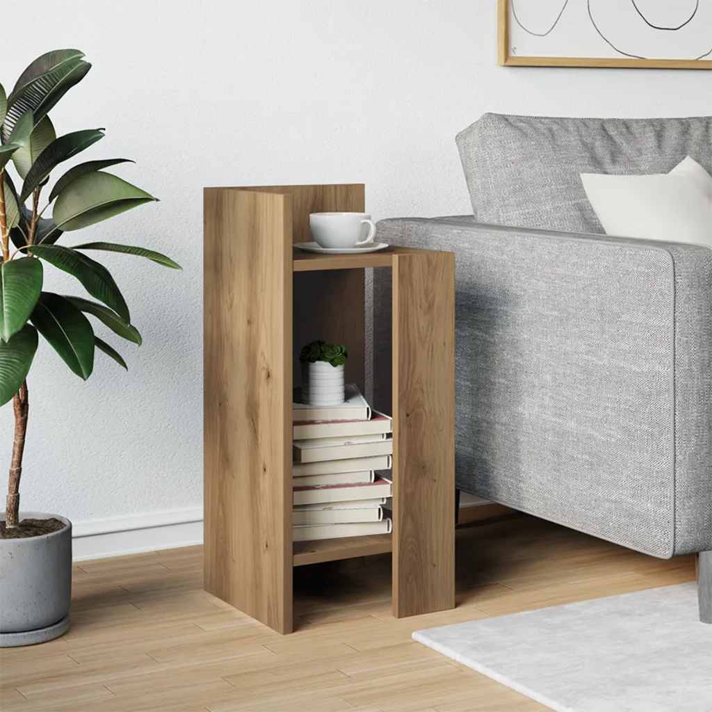 vidaXL Beistelltisch mit Ablage Artisan-Eiche 25,5x27x60 cm