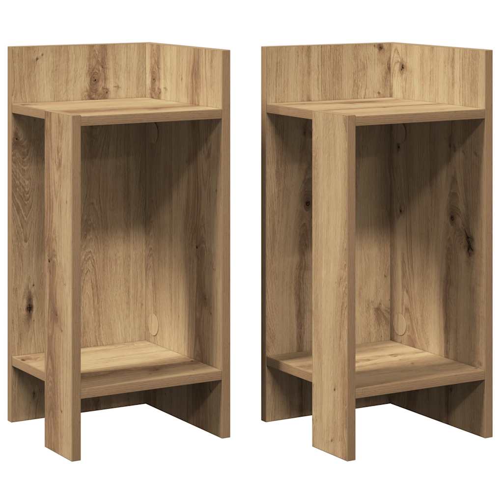vidaXL Beistelltische 2 Stk. mit Ablage Artisan-Eiche 25,5x27x60 cm
