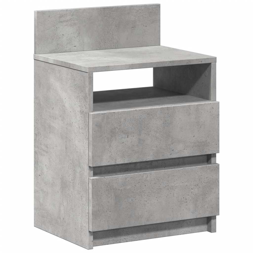 vidaXL Nachttisch mit 2 Schubladen Betongrau 40x33x60 cm