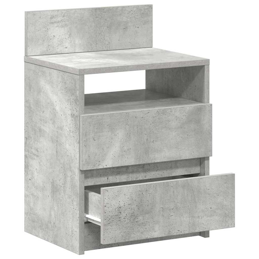 vidaXL Nachttisch mit 2 Schubladen Betongrau 40x33x60 cm