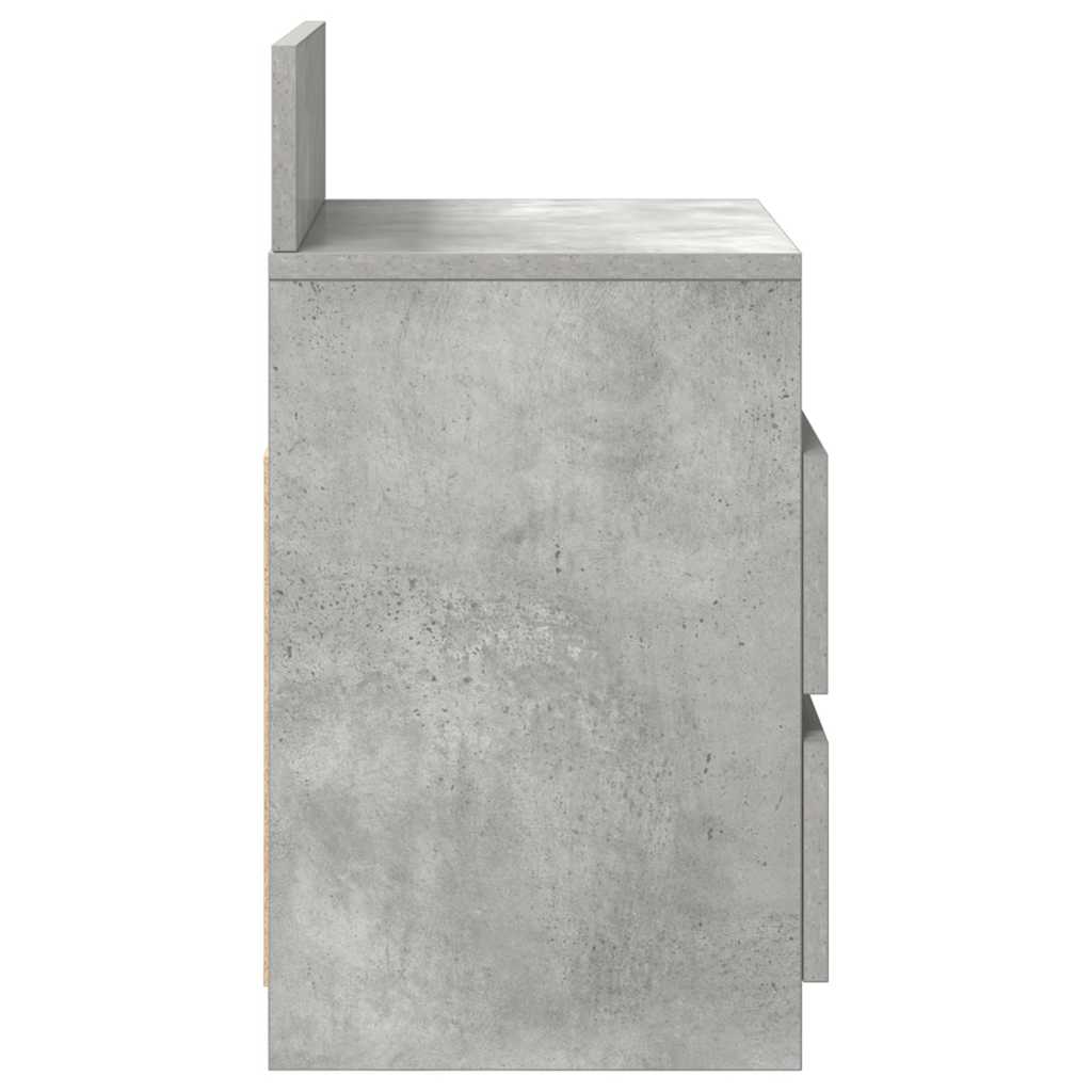 vidaXL Nachttisch mit 2 Schubladen Betongrau 40x33x60 cm