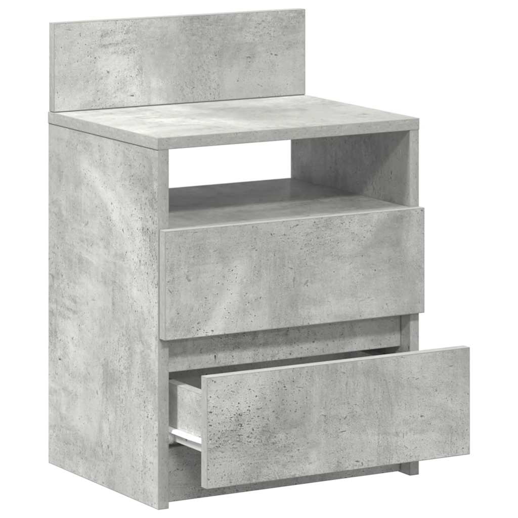 vidaXL Nachttische 2 Stk. mit 2 Schubladen Betongrau 40x33x60 cm