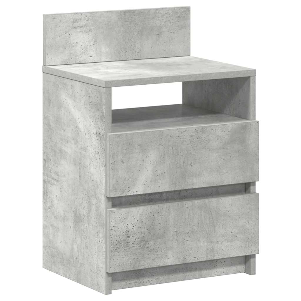 vidaXL Nachttische 2 Stk. mit 2 Schubladen Betongrau 40x33x60 cm