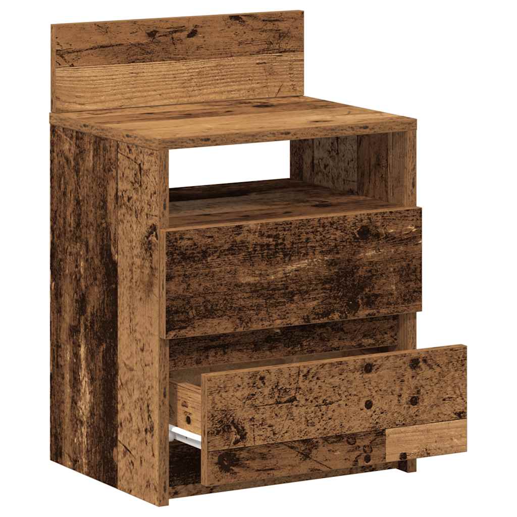 vidaXL Nachttische 2 Stk. mit 2 Schubladen Altholz-Optik 40x33x60 cm