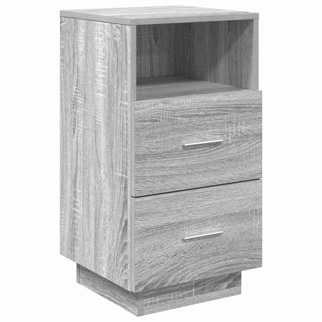 vidaXL Nachttisch mit 2 Schubladen Grau Sonoma 36x36x68 cm