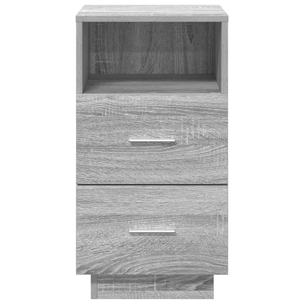vidaXL Nachttisch mit 2 Schubladen Grau Sonoma 36x36x68 cm