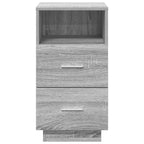 vidaXL Nachttisch mit 2 Schubladen Grau Sonoma 36x36x68 cm