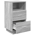 vidaXL Nachttisch mit 2 Schubladen Grau Sonoma 36x36x68 cm