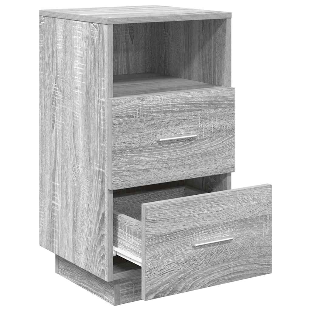 vidaXL Nachttisch mit 2 Schubladen Grau Sonoma 36x36x68 cm