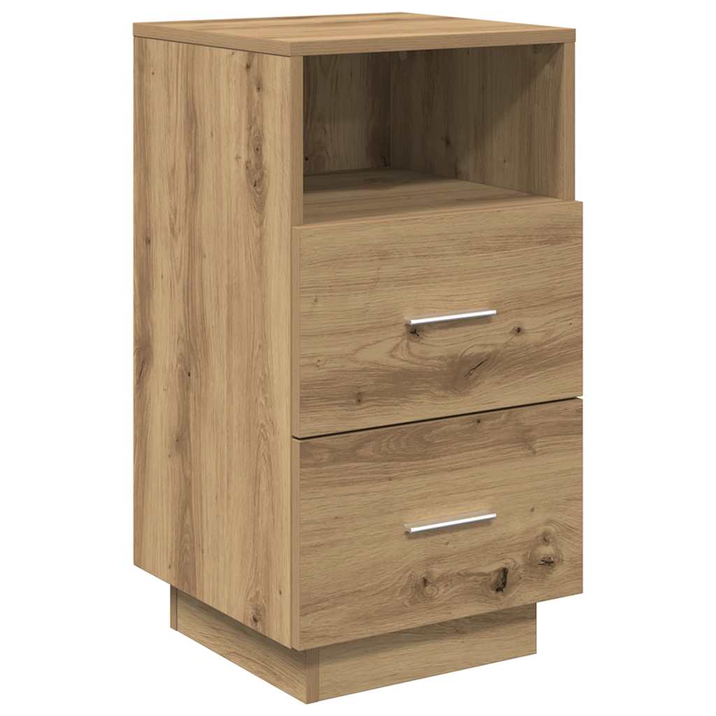 vidaXL Nachttisch mit 2 Schubladen Artisan-Eiche 36x36x68 cm