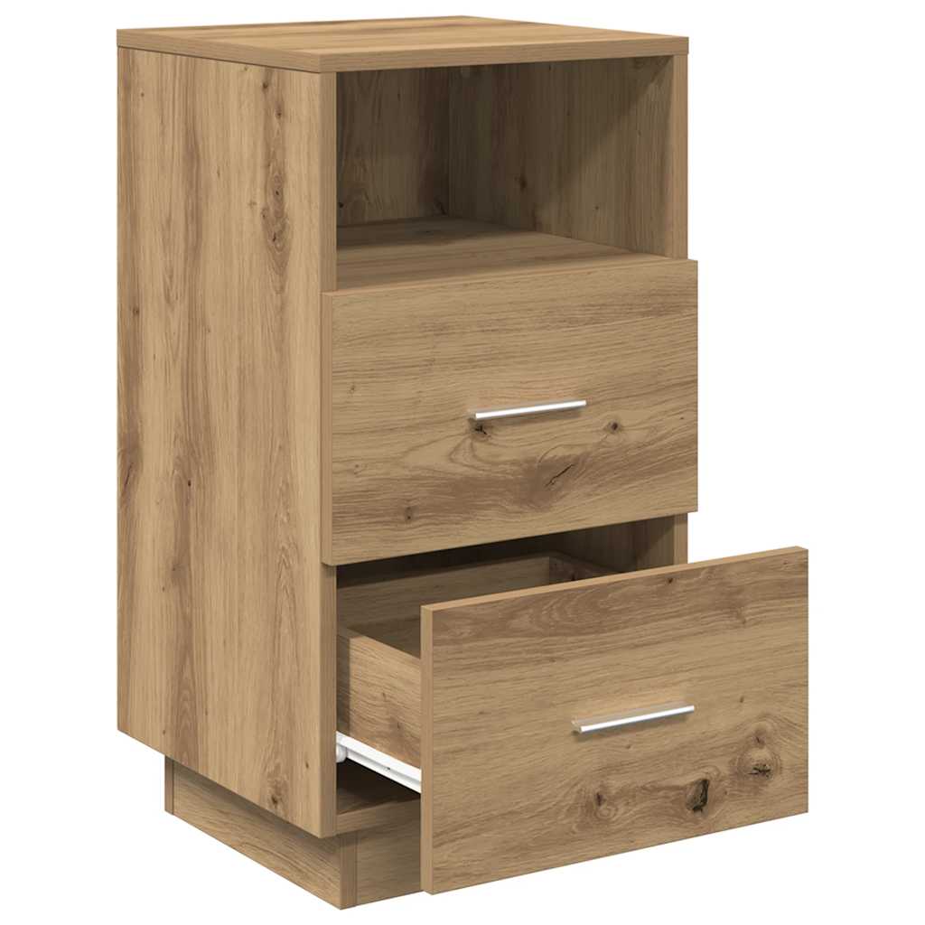 vidaXL Nachttisch mit 2 Schubladen Artisan-Eiche 36x36x68 cm