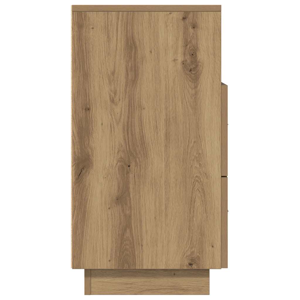 vidaXL Nachttisch mit 2 Schubladen Artisan-Eiche 36x36x68 cm