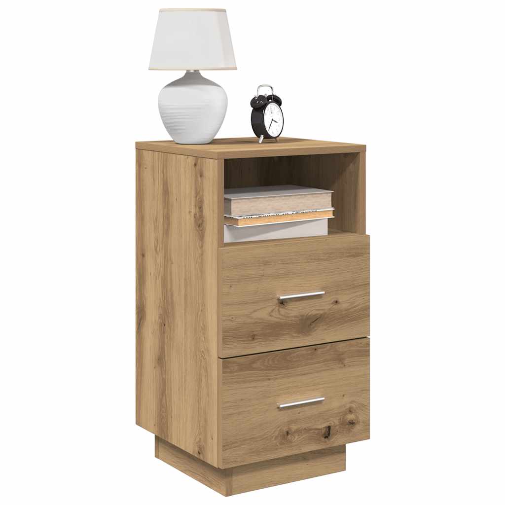 vidaXL Nachttisch mit 2 Schubladen Artisan-Eiche 36x36x68 cm