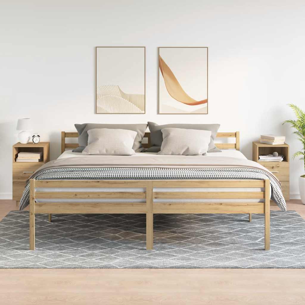 vidaXL Nachttische 2 Stk. mit 2 Schubladen Artisan-Eiche 36x36x68 cm
