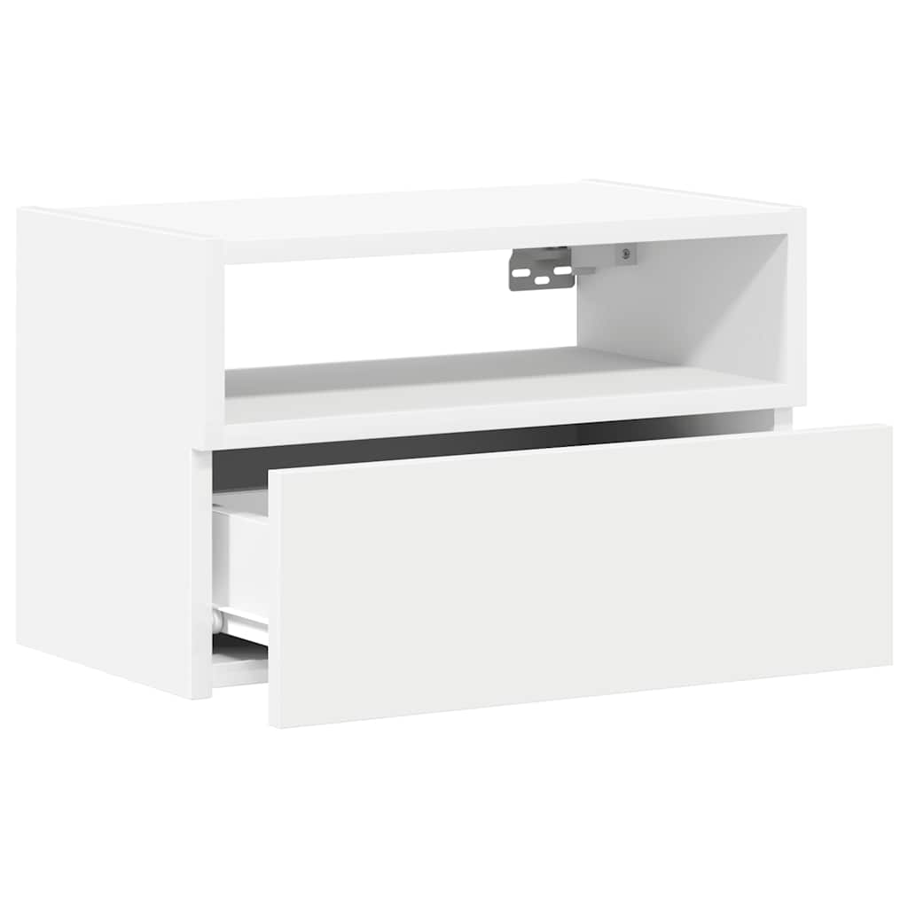 vidaXL Wand-Nachttische 2 Stk. Weiß 45x26x28,5 cm