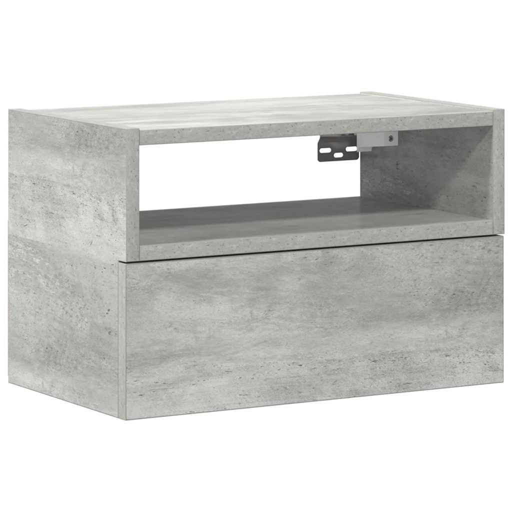 vidaXL Wand-Nachttisch Betongrau 45x26x28,5 cm