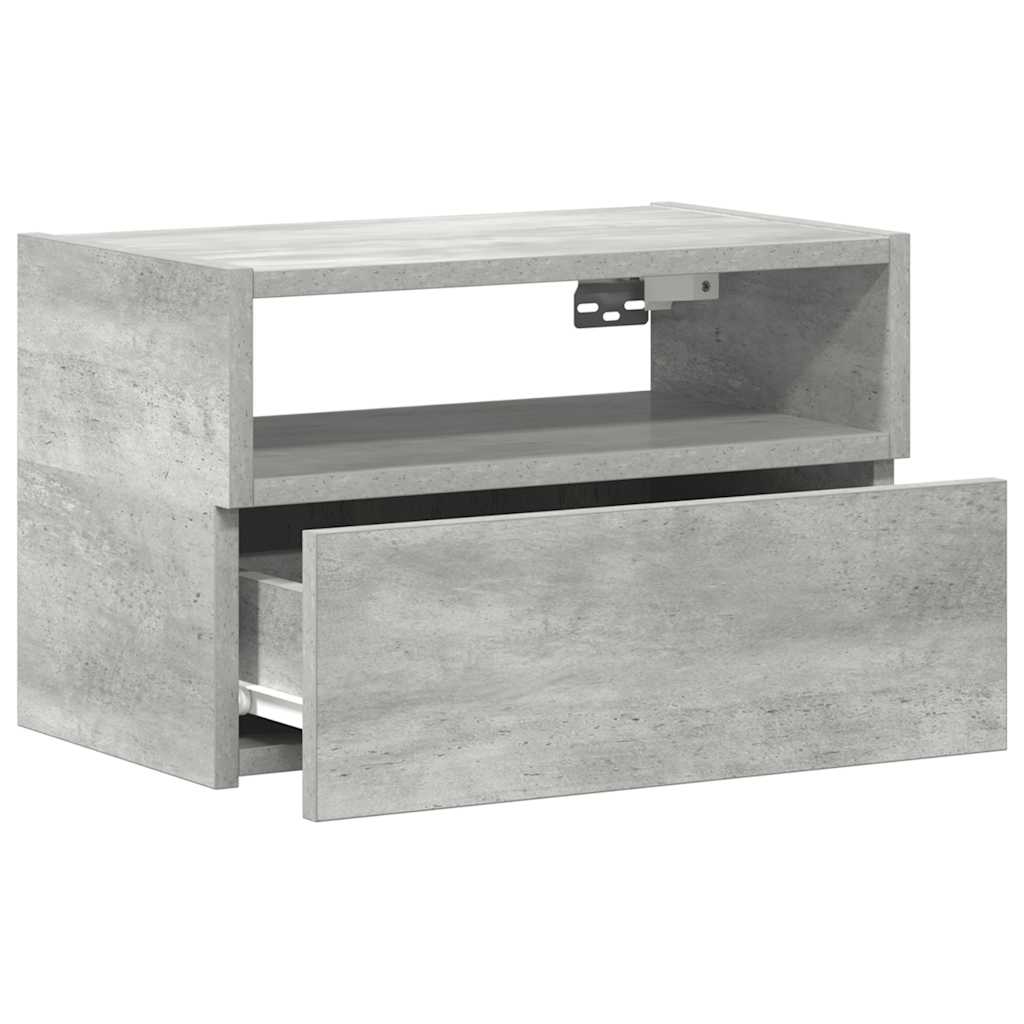 vidaXL Wand-Nachttisch Betongrau 45x26x28,5 cm