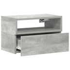 vidaXL Wand-Nachttisch Betongrau 45x26x28,5 cm