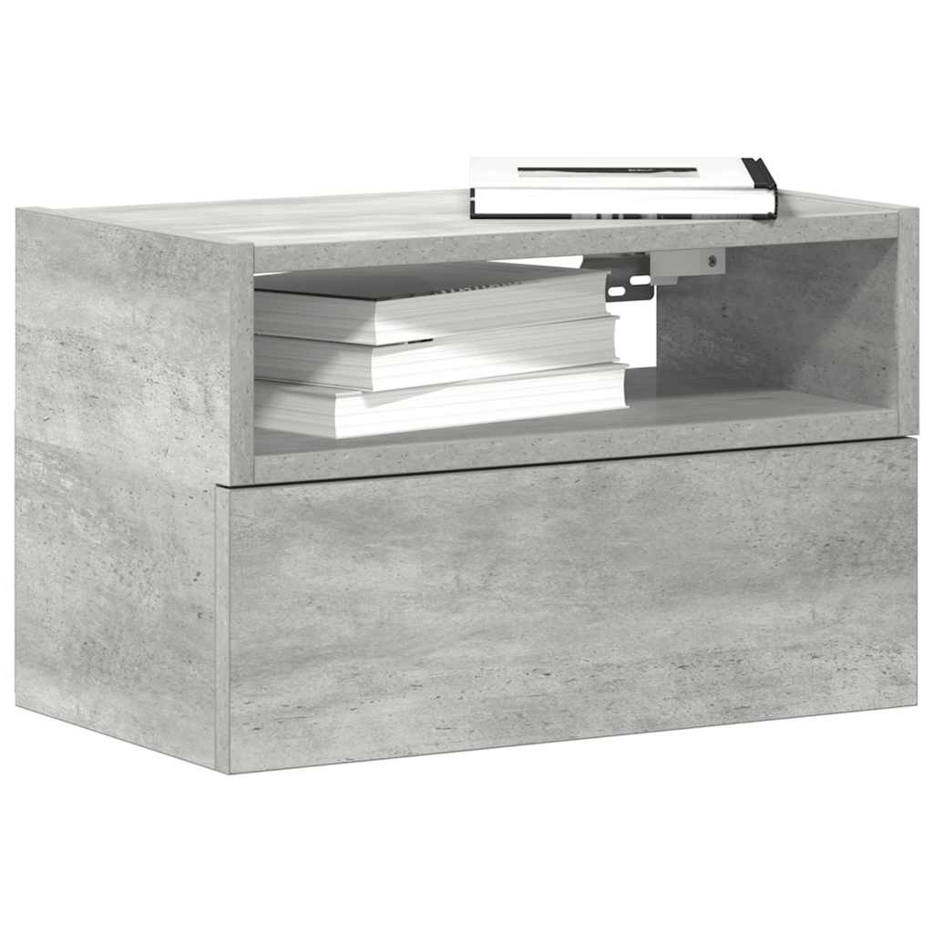 vidaXL Wand-Nachttisch Betongrau 45x26x28,5 cm