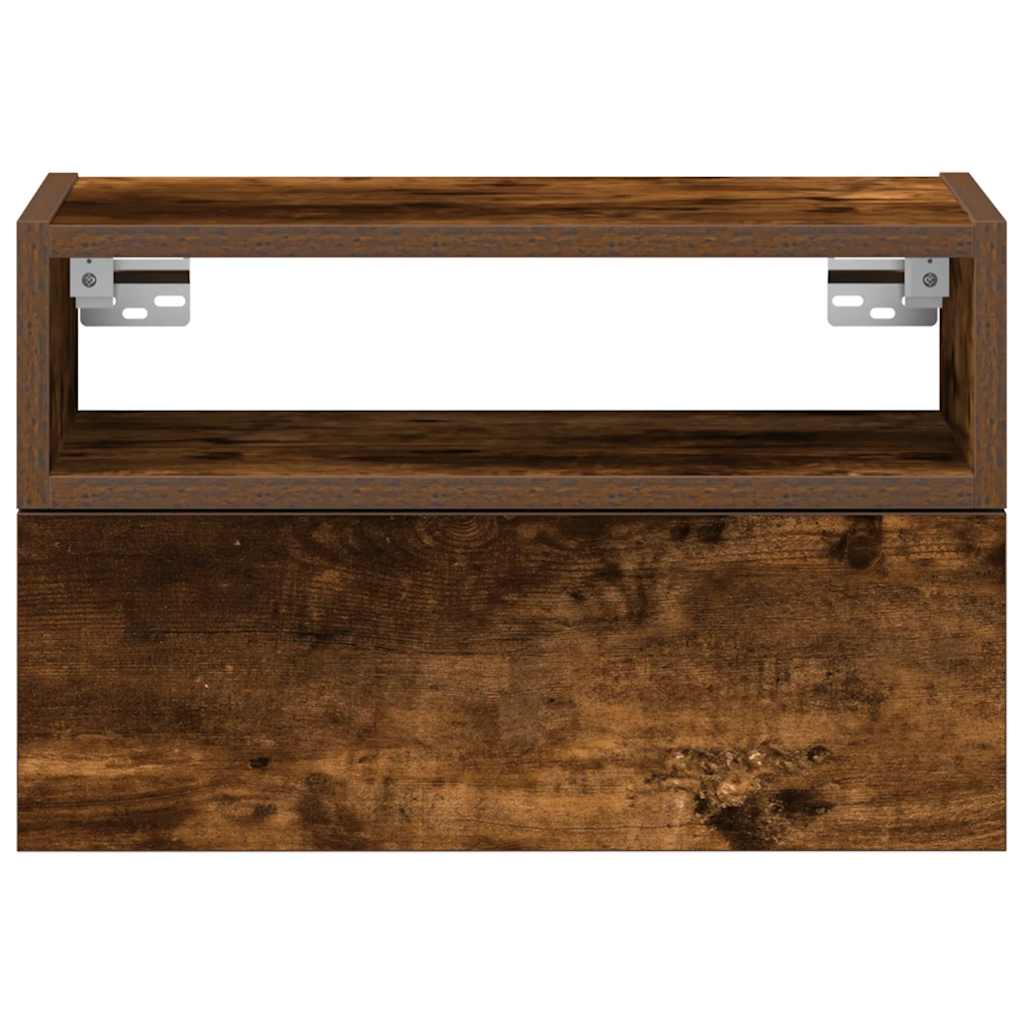 vidaXL Wand-Nachttisch Räuchereiche 45x26x28,5 cm