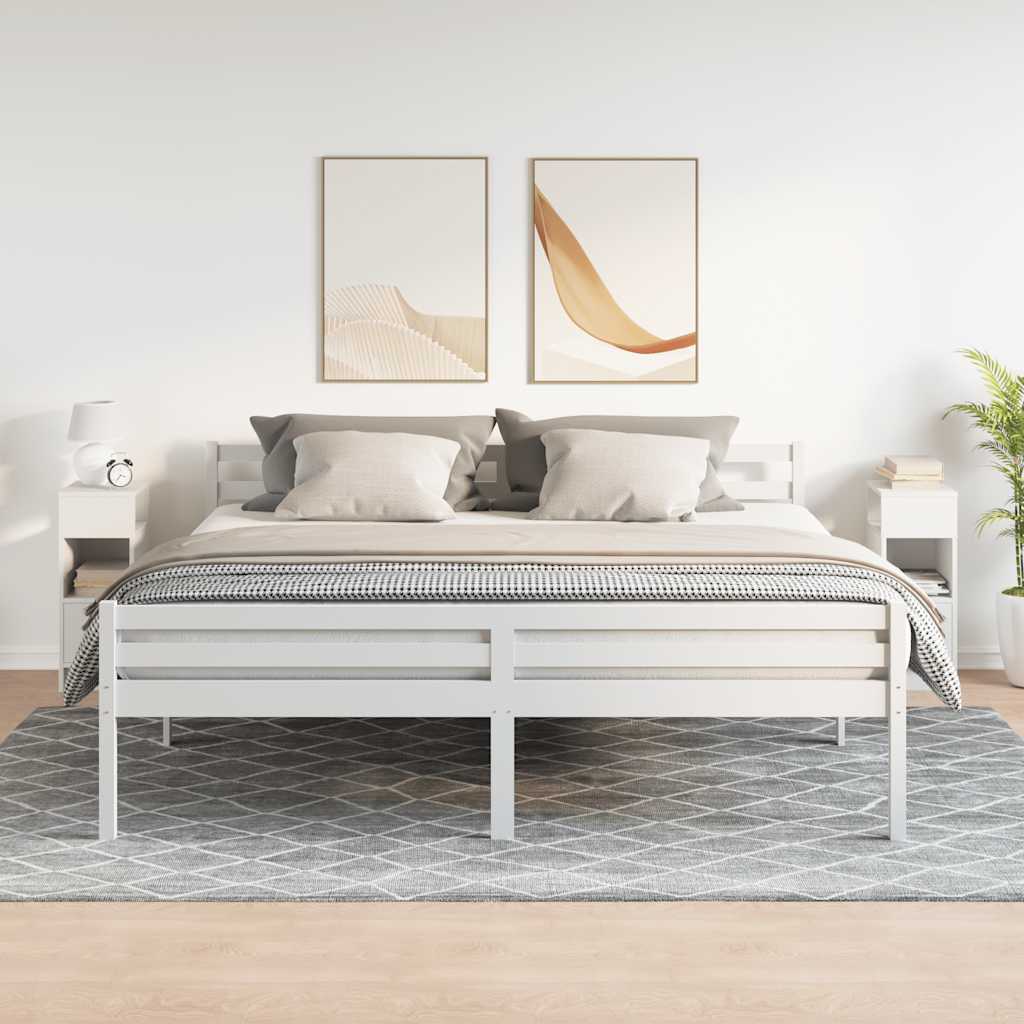 vidaXL Nachttische 2 Stk. mit Schublade Weiß 25x31x66 cm