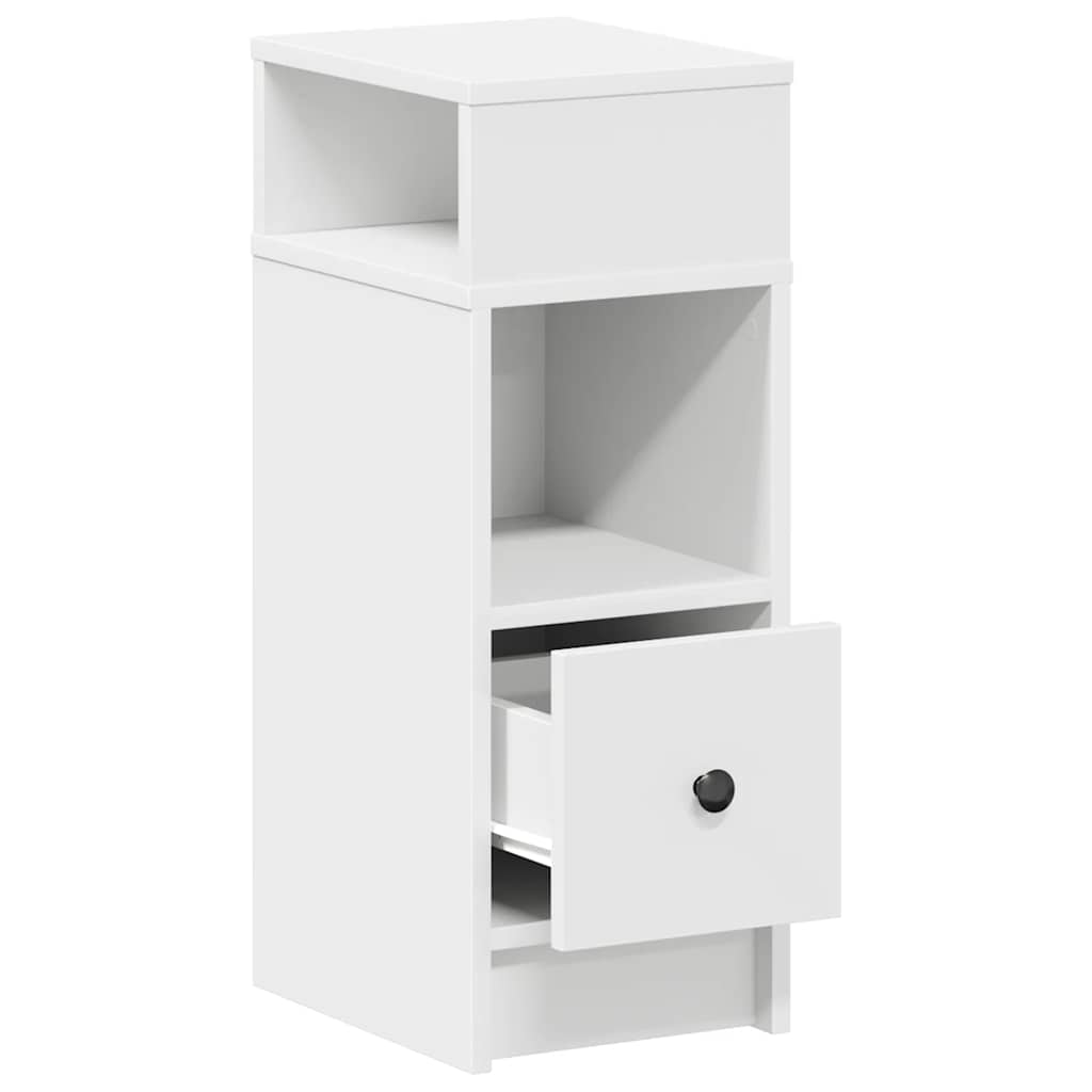 vidaXL Nachttische 2 Stk. mit Schublade Weiß 25x31x66 cm