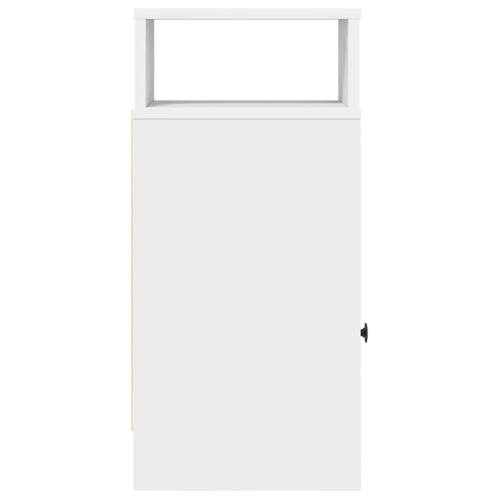vidaXL Nachttische 2 Stk. mit Schublade Weiß 25x31x66 cm