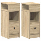 vidaXL Nachttische 2 Stk. mit Schublade Sonoma-Eiche 25x31x66 cm