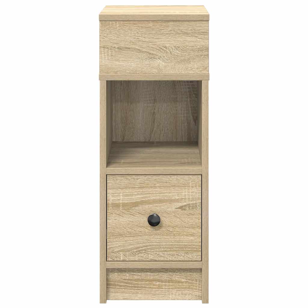 vidaXL Nachttische 2 Stk. mit Schublade Sonoma-Eiche 25x31x66 cm