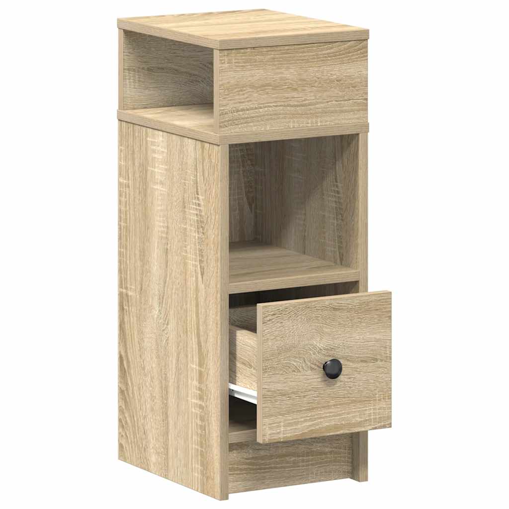 vidaXL Nachttische 2 Stk. mit Schublade Sonoma-Eiche 25x31x66 cm