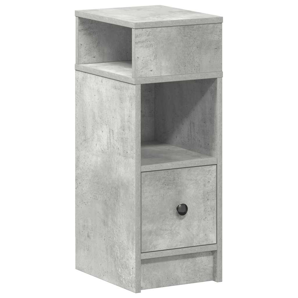 vidaXL Nachttisch mit Schublade Betongrau 25x31x66 cm
