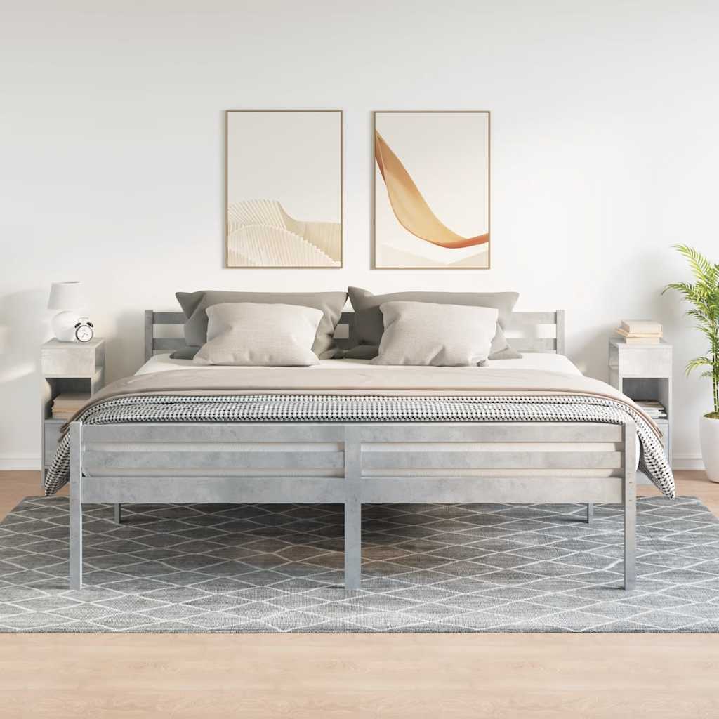 vidaXL Nachttische 2 Stk. mit Schublade Betongrau 25x31x66 cm