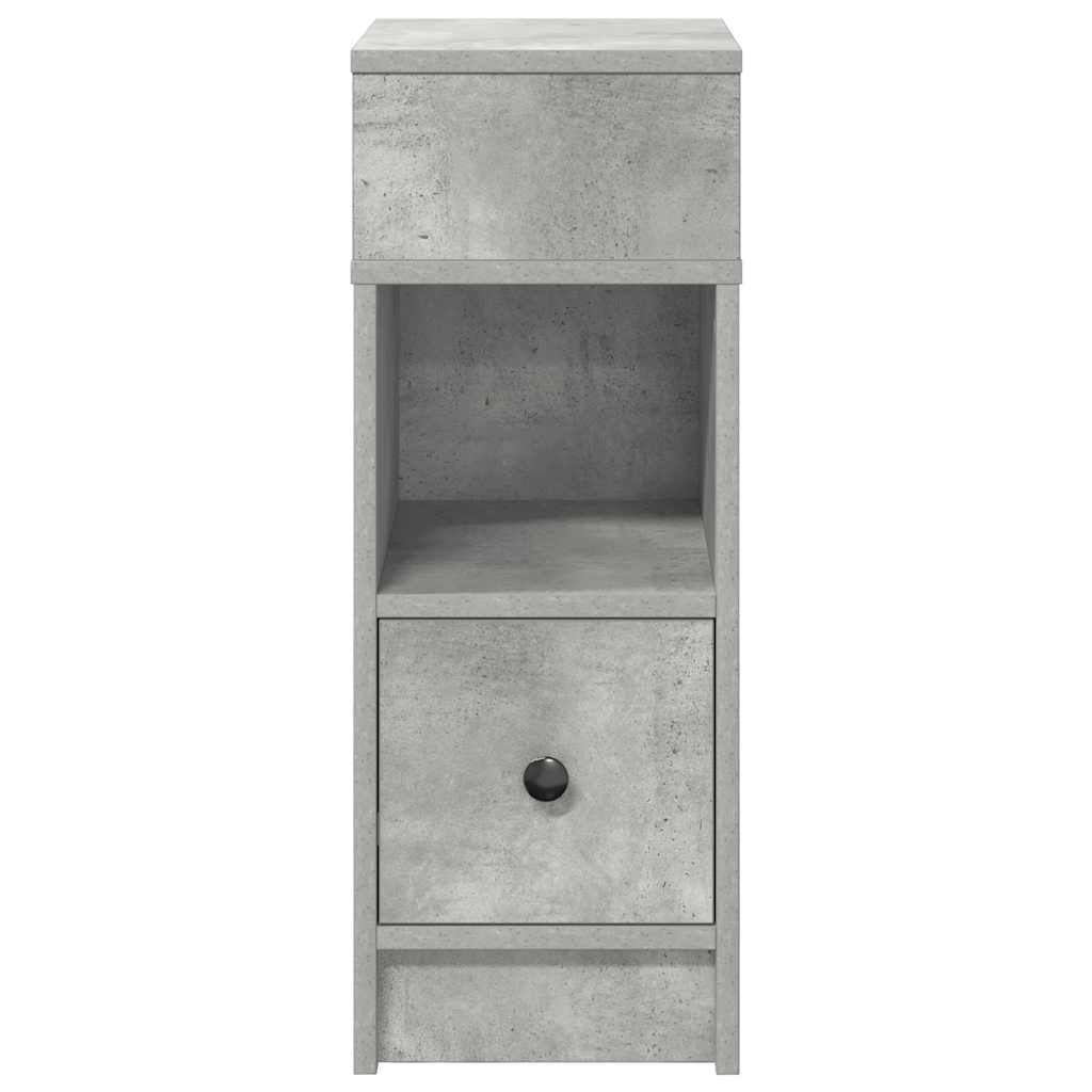 vidaXL Nachttische 2 Stk. mit Schublade Betongrau 25x31x66 cm