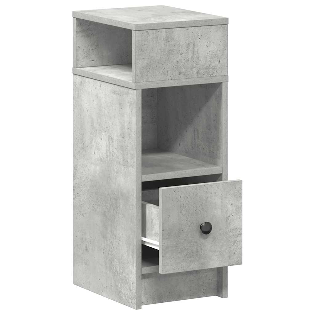 vidaXL Nachttische 2 Stk. mit Schublade Betongrau 25x31x66 cm