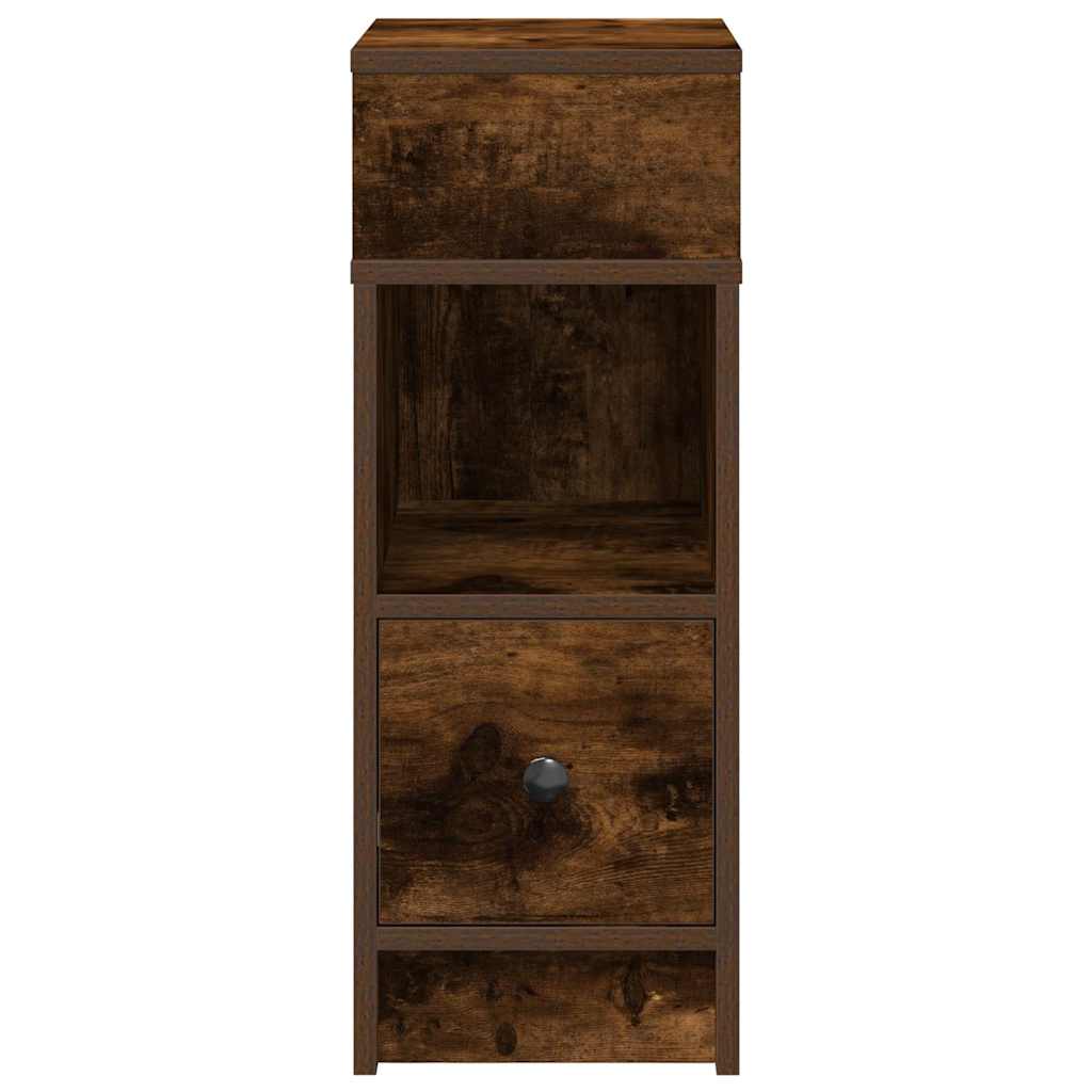 vidaXL Nachttische 2 Stk. mit Schublade Räuchereiche 25x31x66 cm