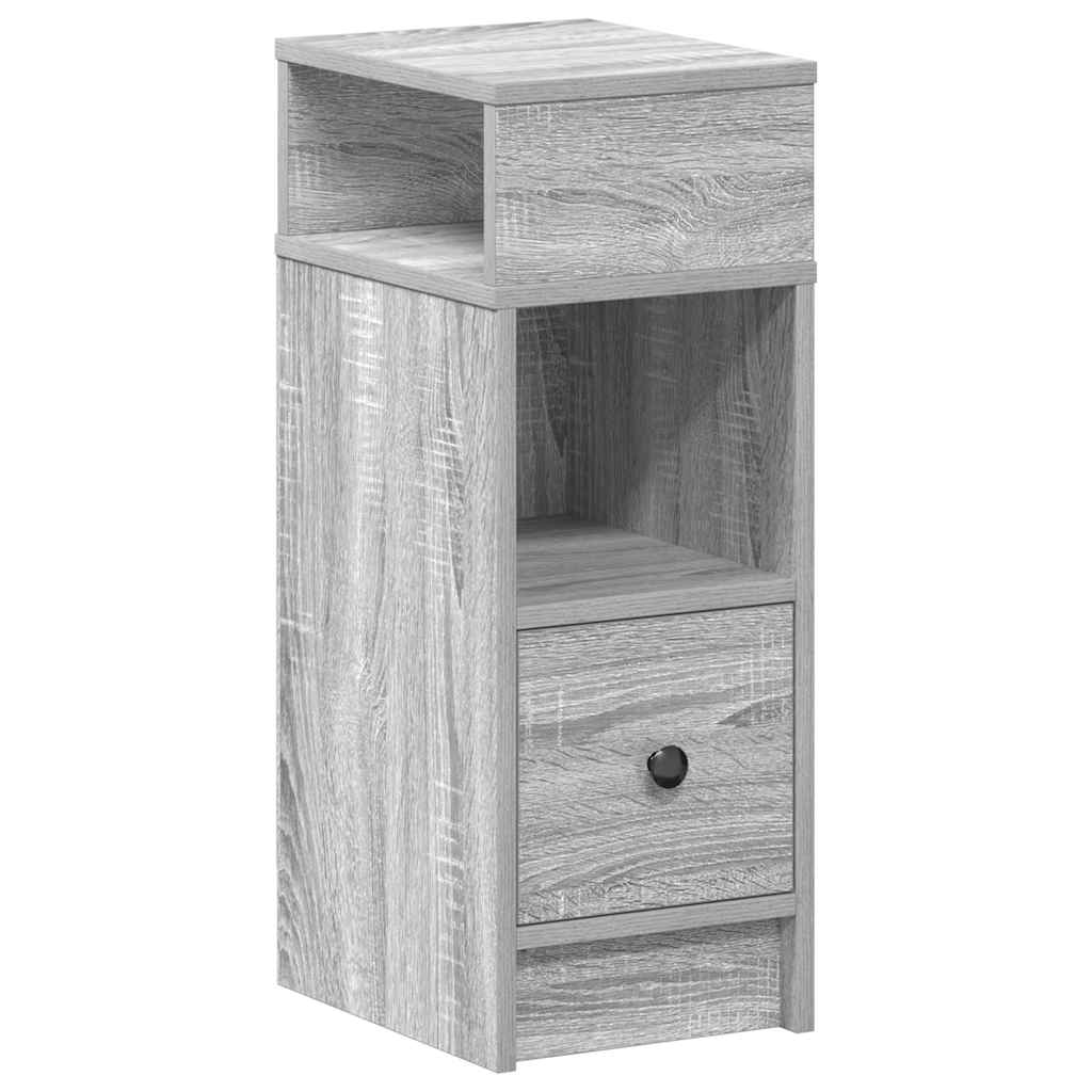 vidaXL Nachttisch mit Schublade Grau Sonoma 25x31x66 cm